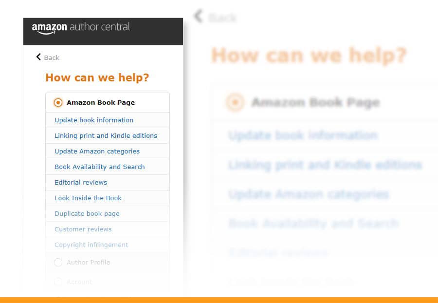 amazon author central customer support