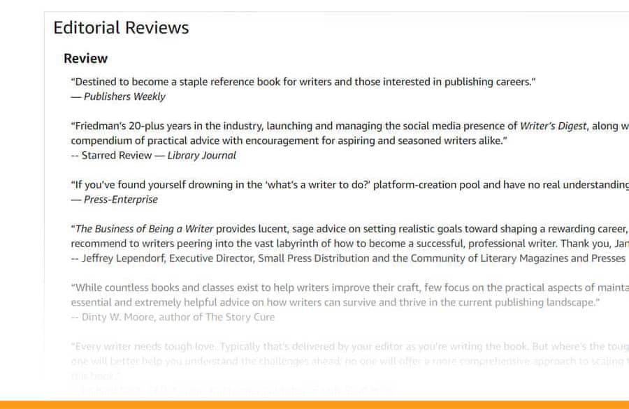 amazon author central editorial