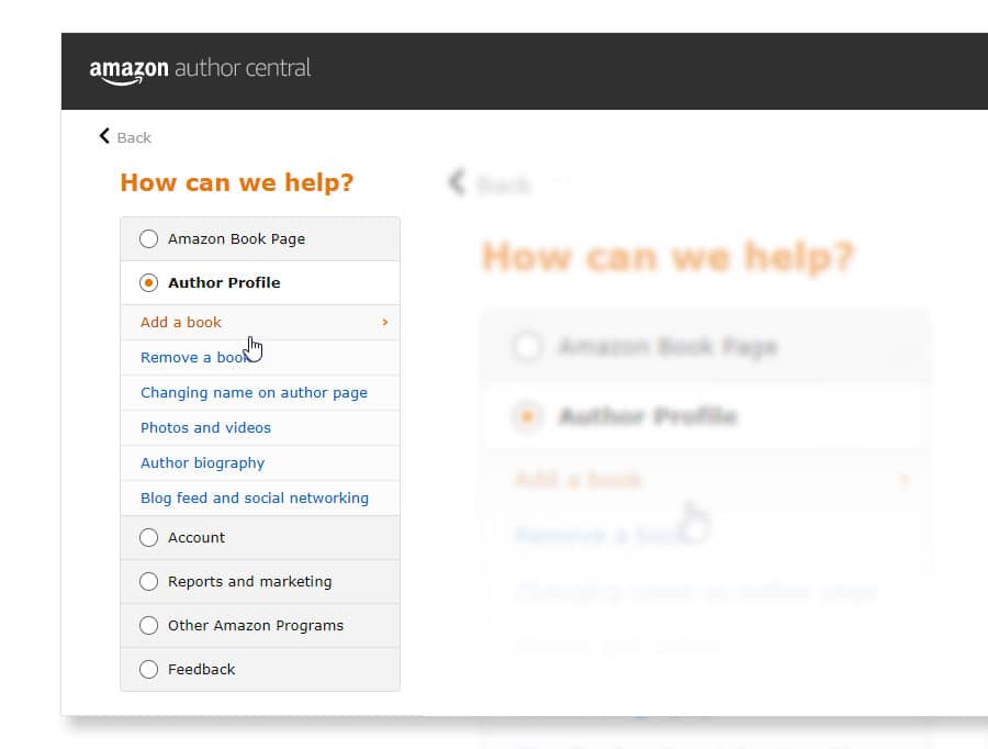 amazon author central help